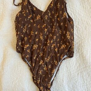 Rhythm Brown Floral One Piece Swimsuit